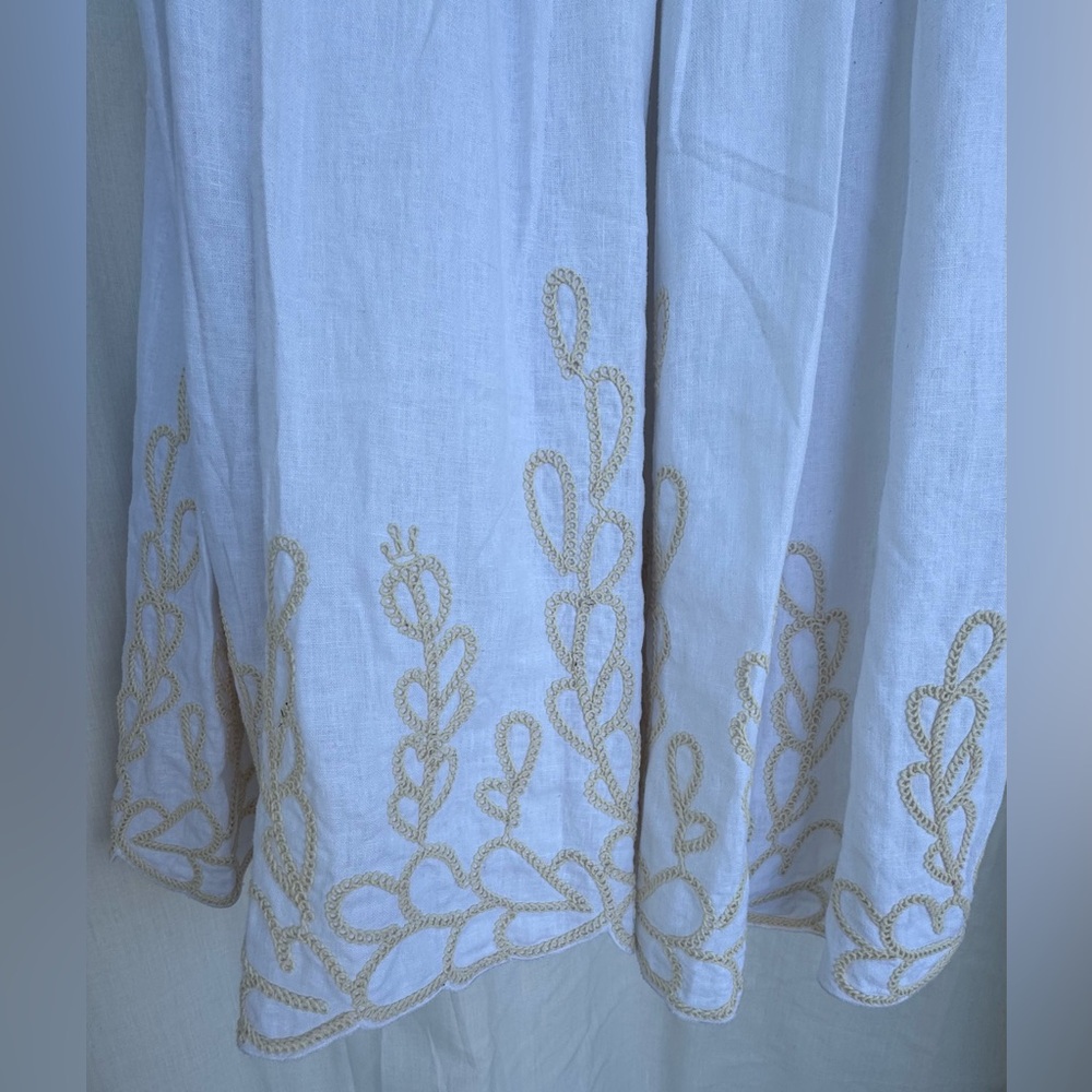 Christian LaCroix white w/ cream embroidery smocked back sundress. Size S lined - Picture 5 of 14